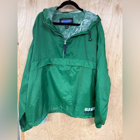 Vintage 90s Old Navy Anorak Gore Tex Style Jacket Emerald Navy XXL - Picture 1 of 5
